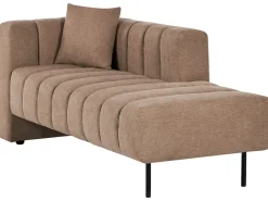 Chaise longue versione sinistra LANNILS Tessuto Marrone chiaro