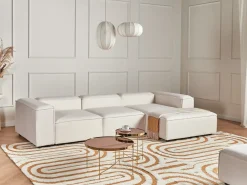 Chaise longue versione sinistra ARDAL Bouclé Bianco sporco