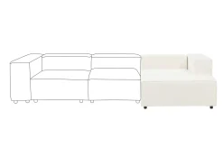 Chaise longue versione sinistra ARDAL Bouclé Bianco sporco
