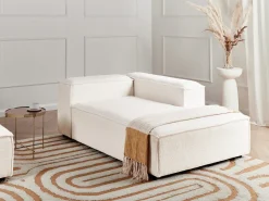 Chaise longue versione sinistra ARDAL Bouclé Bianco sporco
