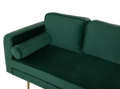 Chaise longue versione sinistra MIRAMAS Velluto Verde smeraldo