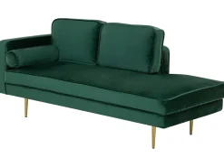 Chaise longue versione sinistra MIRAMAS Velluto Verde smeraldo