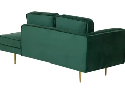 Chaise longue versione sinistra MIRAMAS Velluto Verde smeraldo