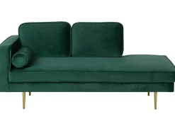 Chaise longue versione sinistra MIRAMAS Velluto Verde smeraldo