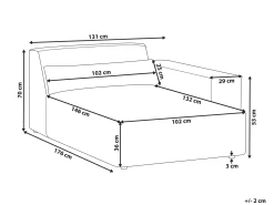 Chaise longue versione sinistra HELLNAR Tessuto Marrone chiaro