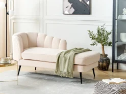 Chaise longue versione sinistra ALLIER Bouclé Beige chiaro