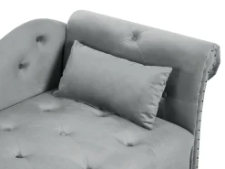 Chaise longue versione sinistra IVRY Velluto Grigio