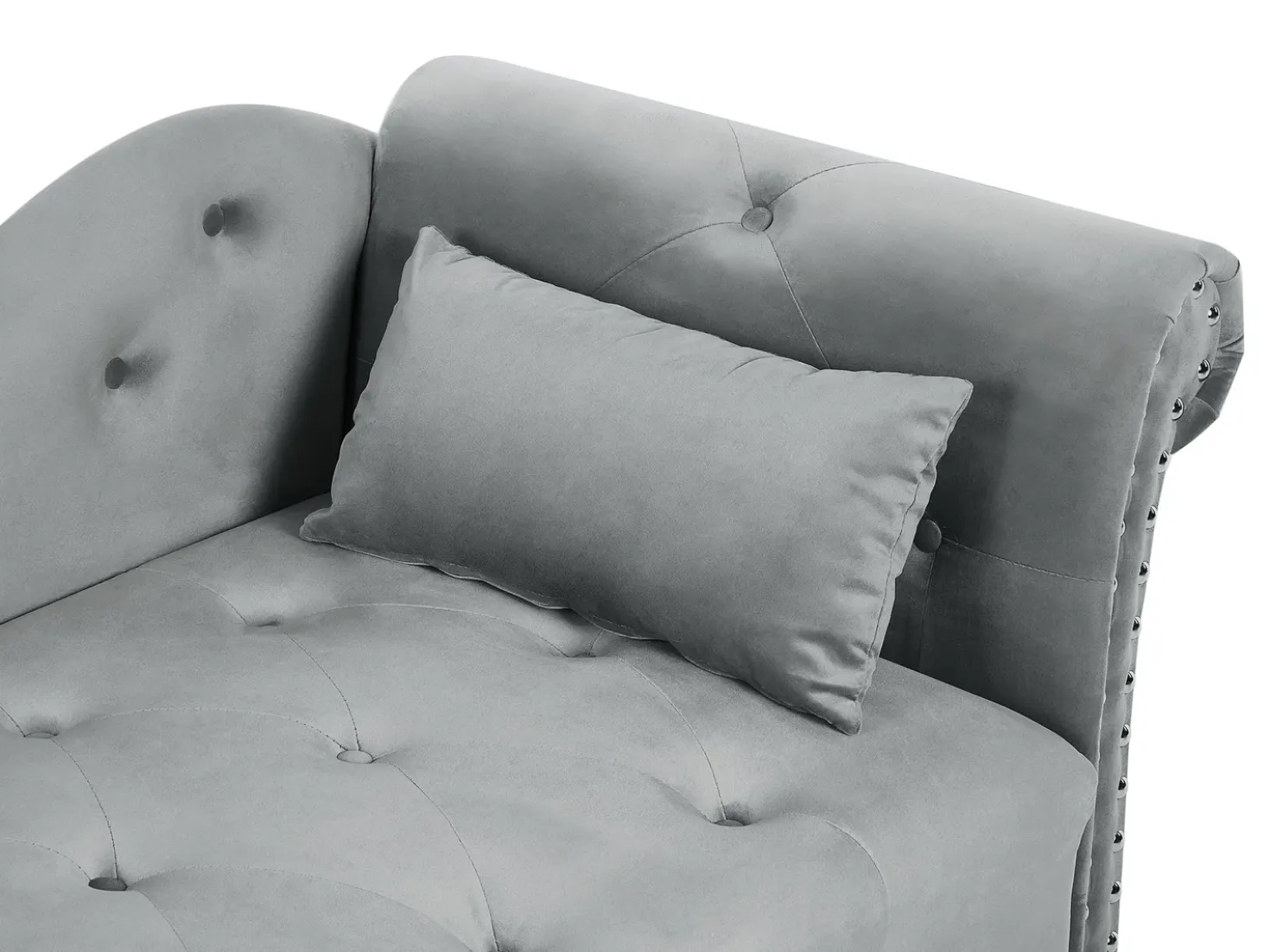 Chaise longue versione sinistra IVRY Velluto Grigio