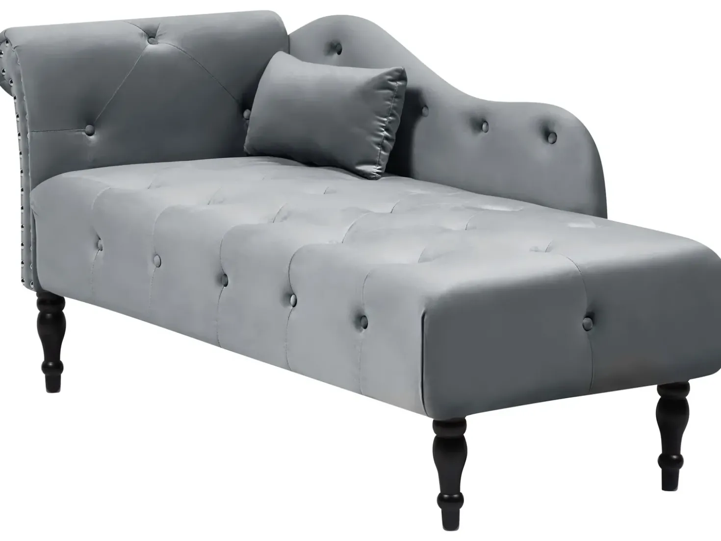 Chaise longue versione sinistra IVRY Velluto Grigio