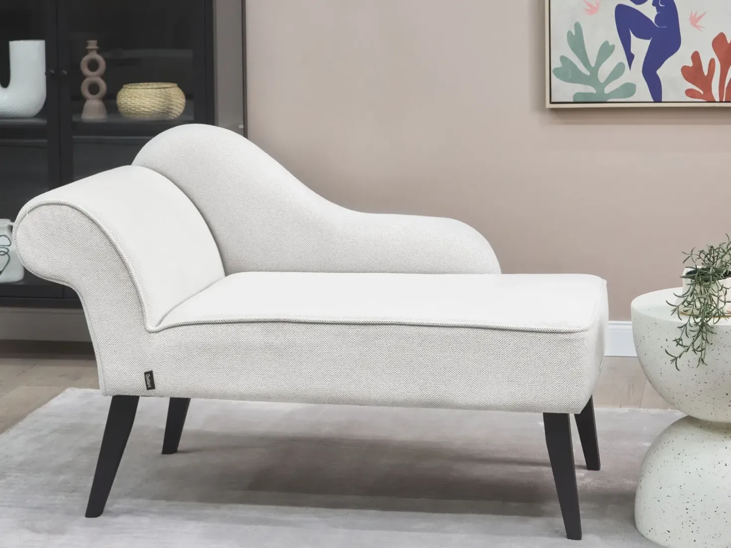 Chaise longue versione sinistra BIARRITZ Tessuto Bianco