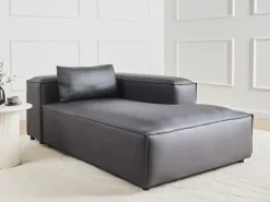 Chaise longue versione sinistra BRANDE Tessuto Nero