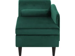 Chaise longue versione sinistra LUIRO Velluto Verde smeraldo con contenitore
