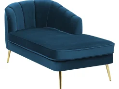 Chaise longue versione sinistra ALLIER Velluto Blu marino