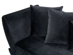 Chaise longue versione sinistra MERI Velluto Nero con contenitore
