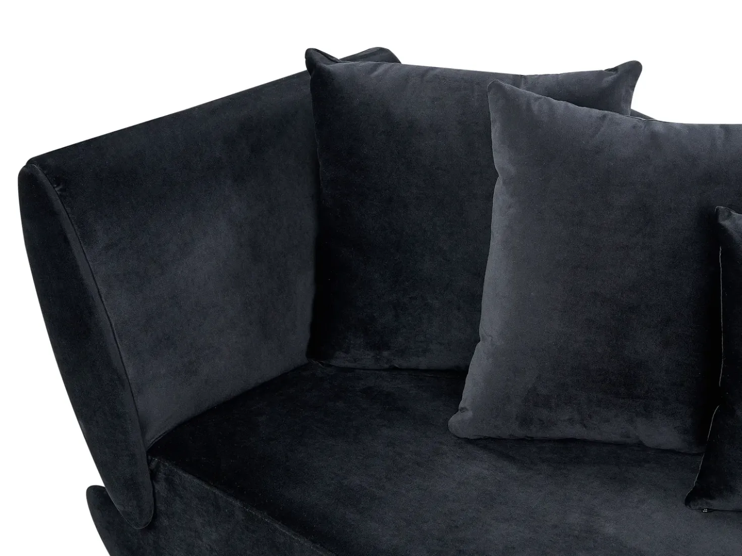Chaise longue versione sinistra MERI Velluto Nero con contenitore