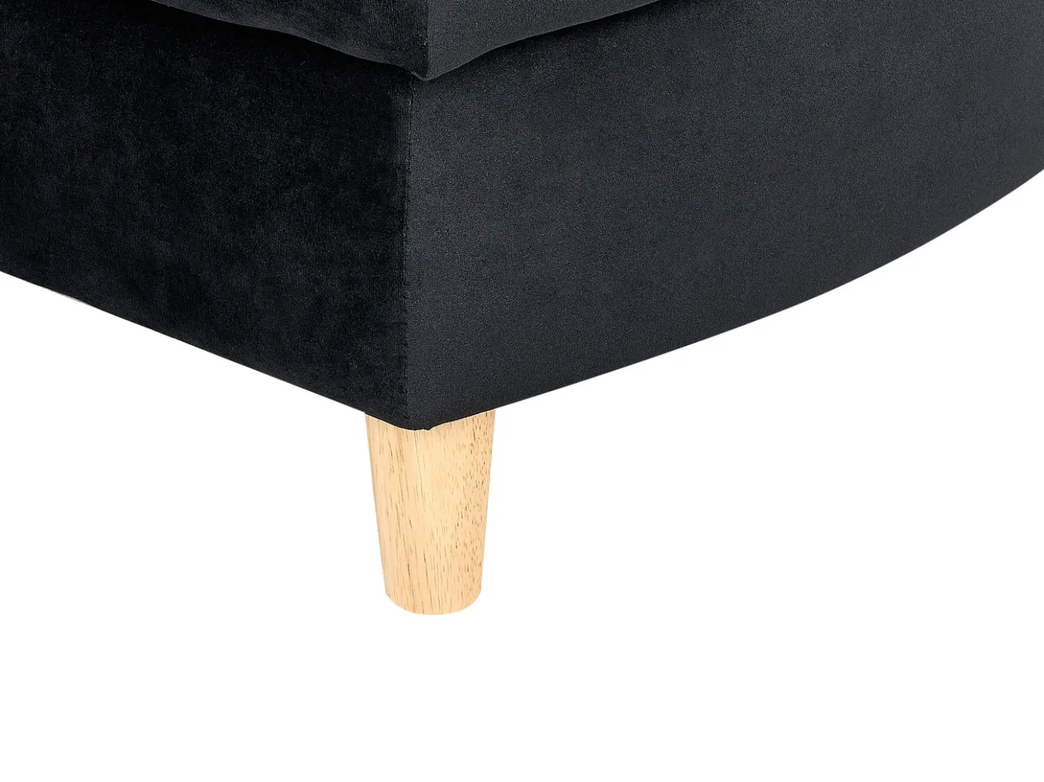 Chaise longue versione sinistra MERI Velluto Nero con contenitore