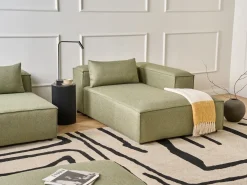 Chaise longue versione sinistra BRANDE Tessuto Verde chiaro