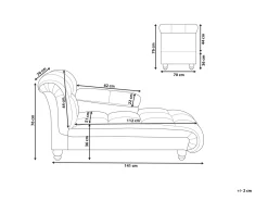 Chaise longue versione sinistra LORMONT Tessuto Tortora