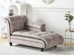 Chaise longue versione sinistra LORMONT Tessuto Tortora
