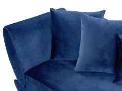 Chaise longue versione sinistra MERI Velluto Blu marino con contenitore