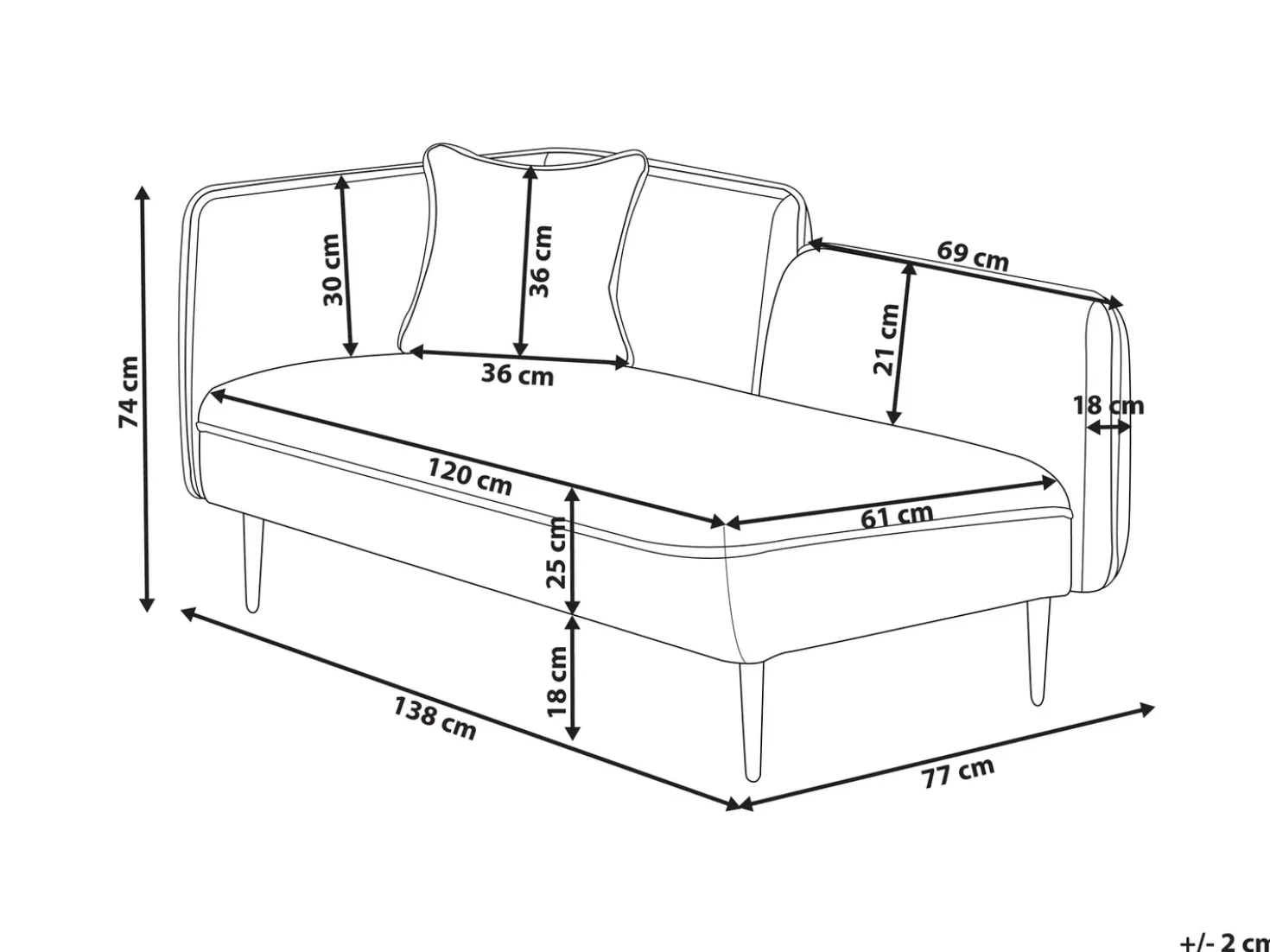 Chaise longue versione sinistra CHEVANNES Bouclé Senape