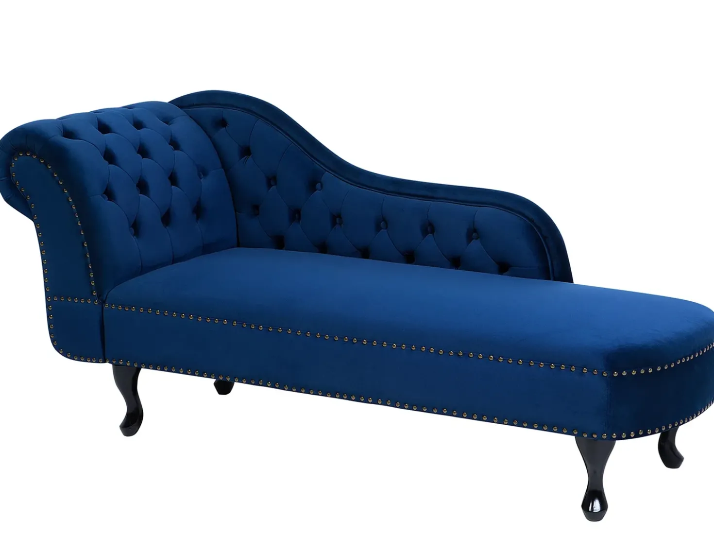 Chaise longue versione sinistra NIMES Velluto Blu marino