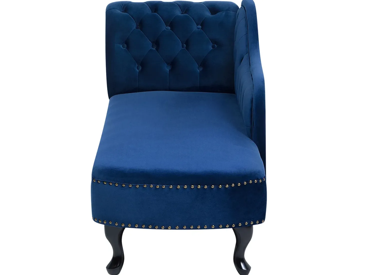 Chaise longue versione sinistra NIMES Velluto Blu marino