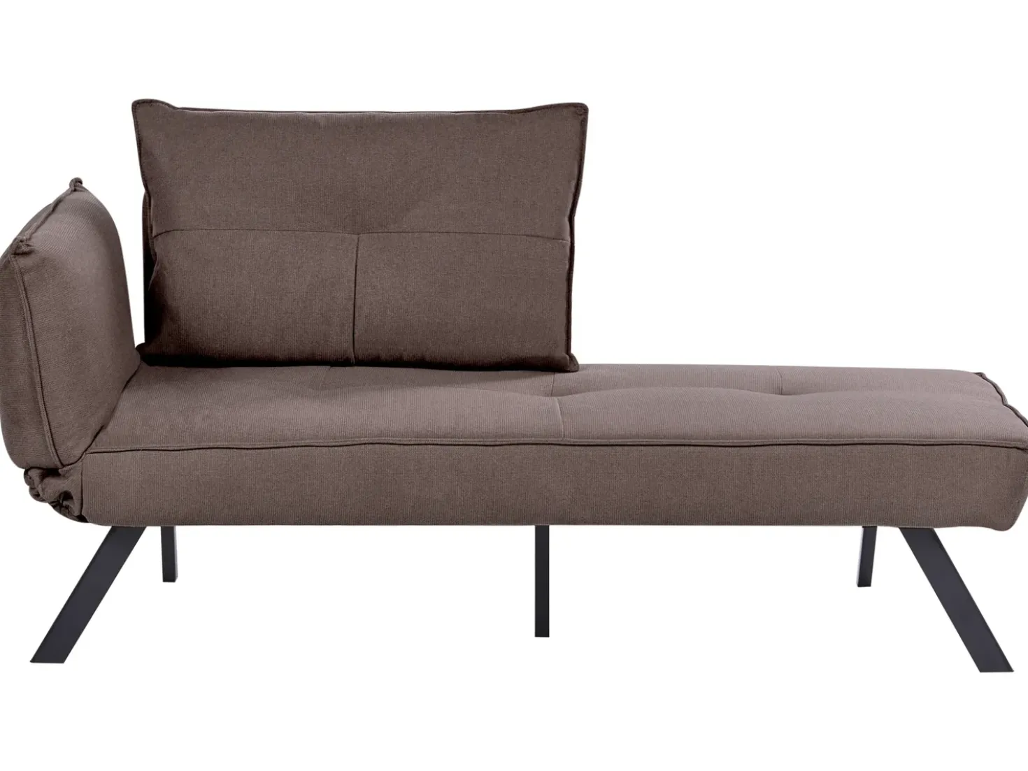 Chaise longue versione sinistra ROCAMADOUR Tessuto Marrone