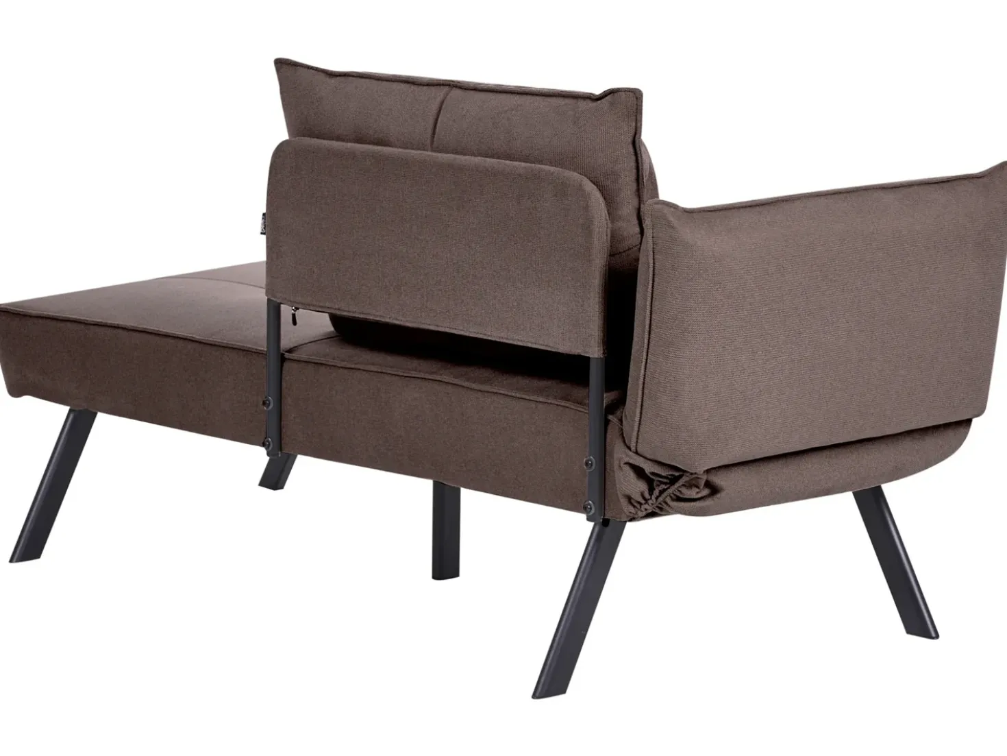 Chaise longue versione sinistra ROCAMADOUR Tessuto Marrone