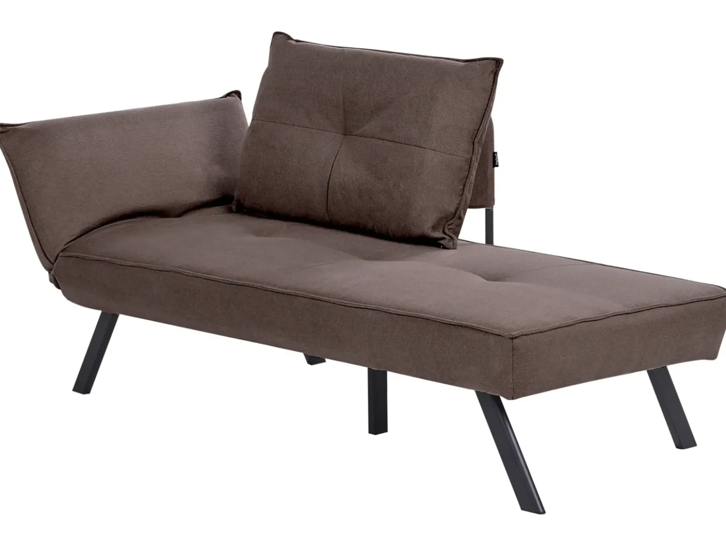 Chaise longue versione sinistra ROCAMADOUR Tessuto Marrone