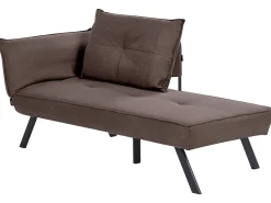 Chaise longue versione sinistra ROCAMADOUR Tessuto Marrone