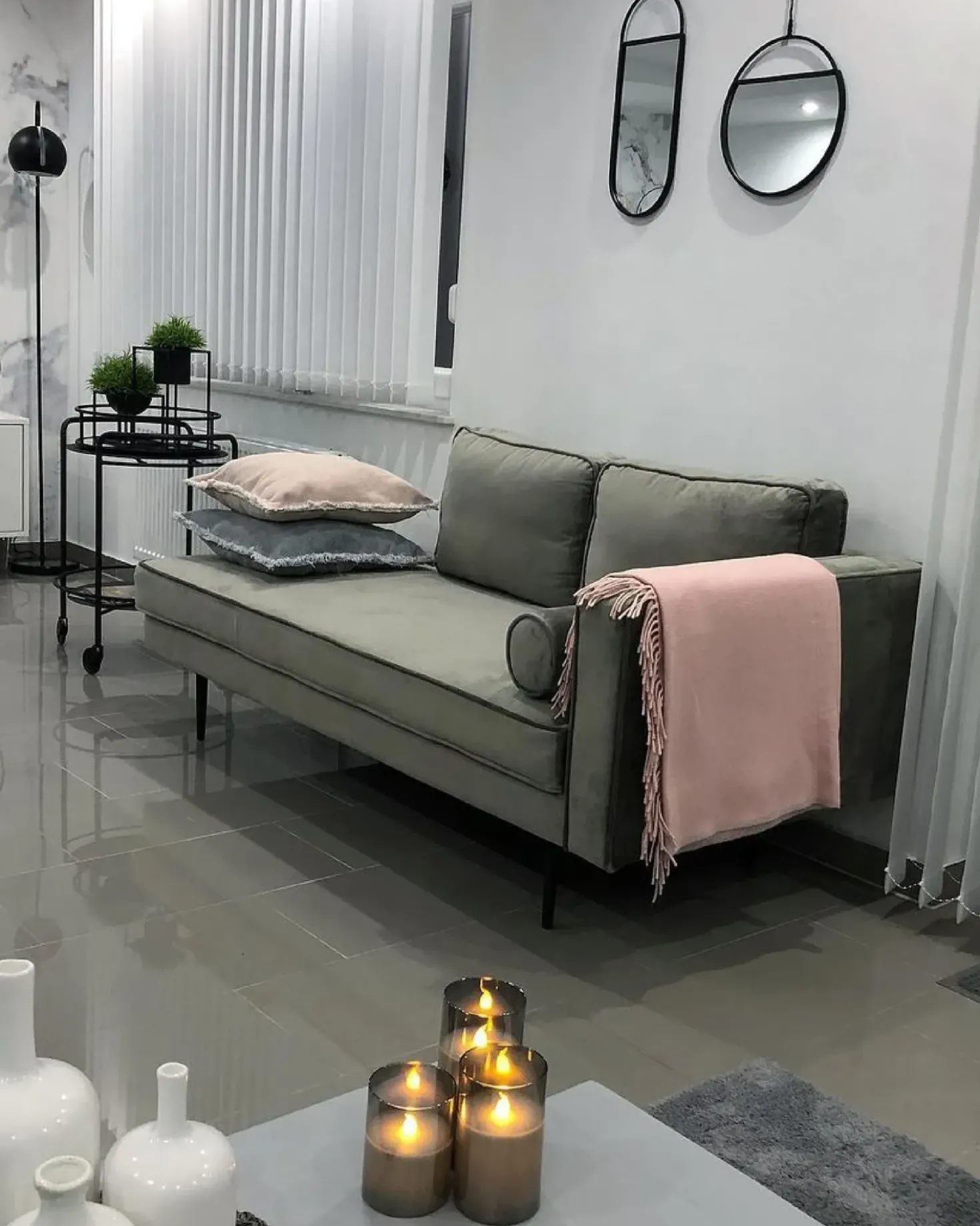 Chaise longue versione sinistra MIRAMAS Velluto Tortora