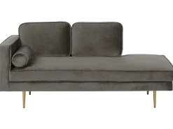 Chaise longue versione sinistra MIRAMAS Velluto Tortora