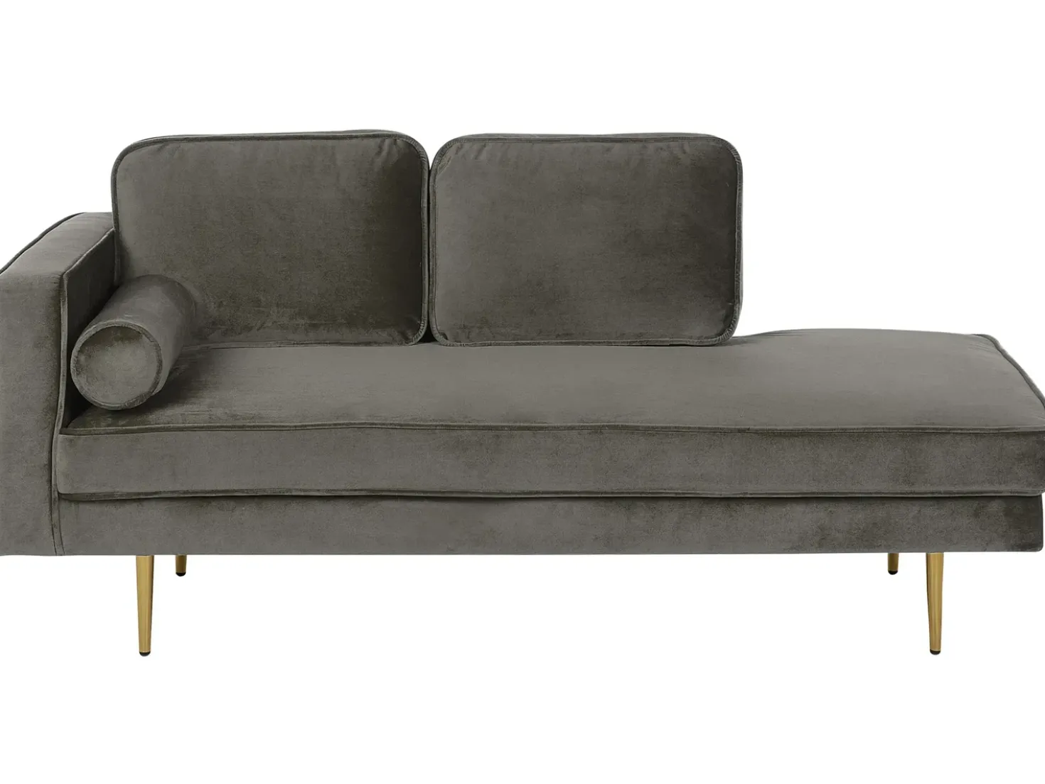 Chaise longue versione sinistra MIRAMAS Velluto Tortora