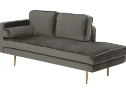 Chaise longue versione sinistra MIRAMAS Velluto Tortora