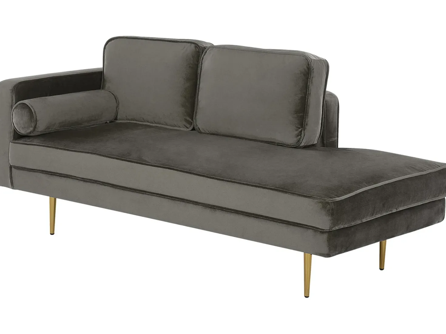 Chaise longue versione sinistra MIRAMAS Velluto Tortora