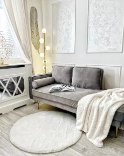 Chaise longue versione sinistra MIRAMAS Velluto Tortora