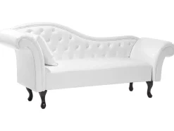 Chaise longue versione sinistra LATTES Pelle sintetica Bianco