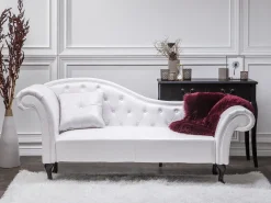 Chaise longue versione sinistra LATTES Pelle sintetica Bianco
