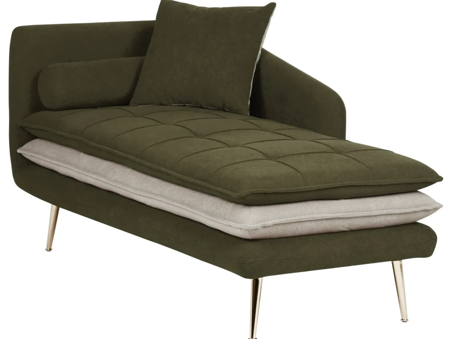 Chaise longue versione sinistra GONESSE Tessuto Verde