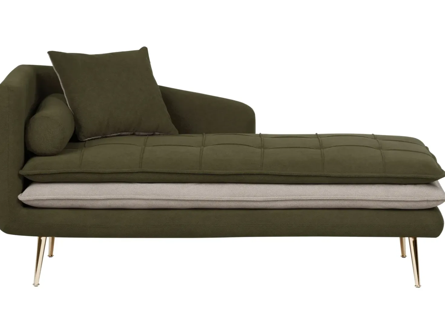 Chaise longue versione sinistra GONESSE Tessuto Verde
