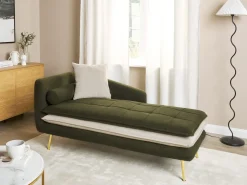 Chaise longue versione sinistra GONESSE Tessuto Verde