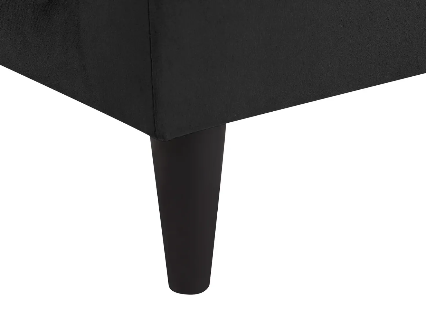 Chaise longue versione sinistra LUIRO Velluto Nero con contenitore