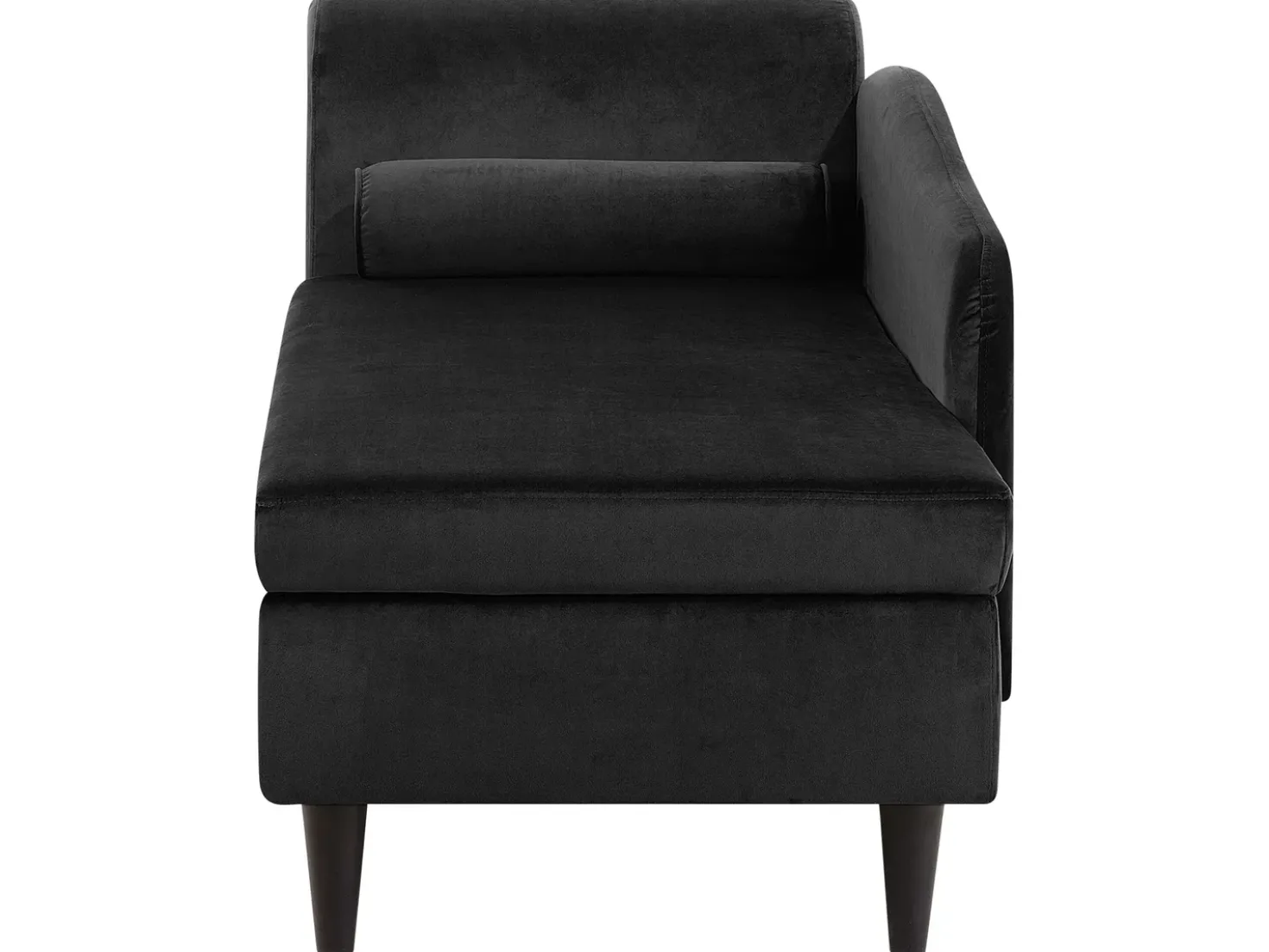 Chaise longue versione sinistra LUIRO Velluto Nero con contenitore