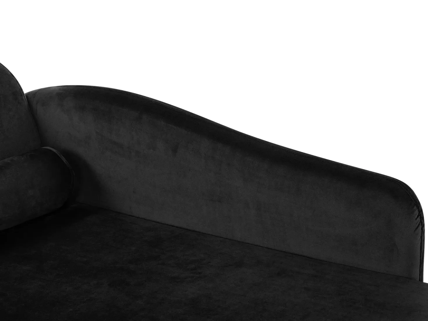 Chaise longue versione sinistra LUIRO Velluto Nero con contenitore