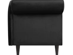 Chaise longue versione sinistra LUIRO Velluto Nero con contenitore