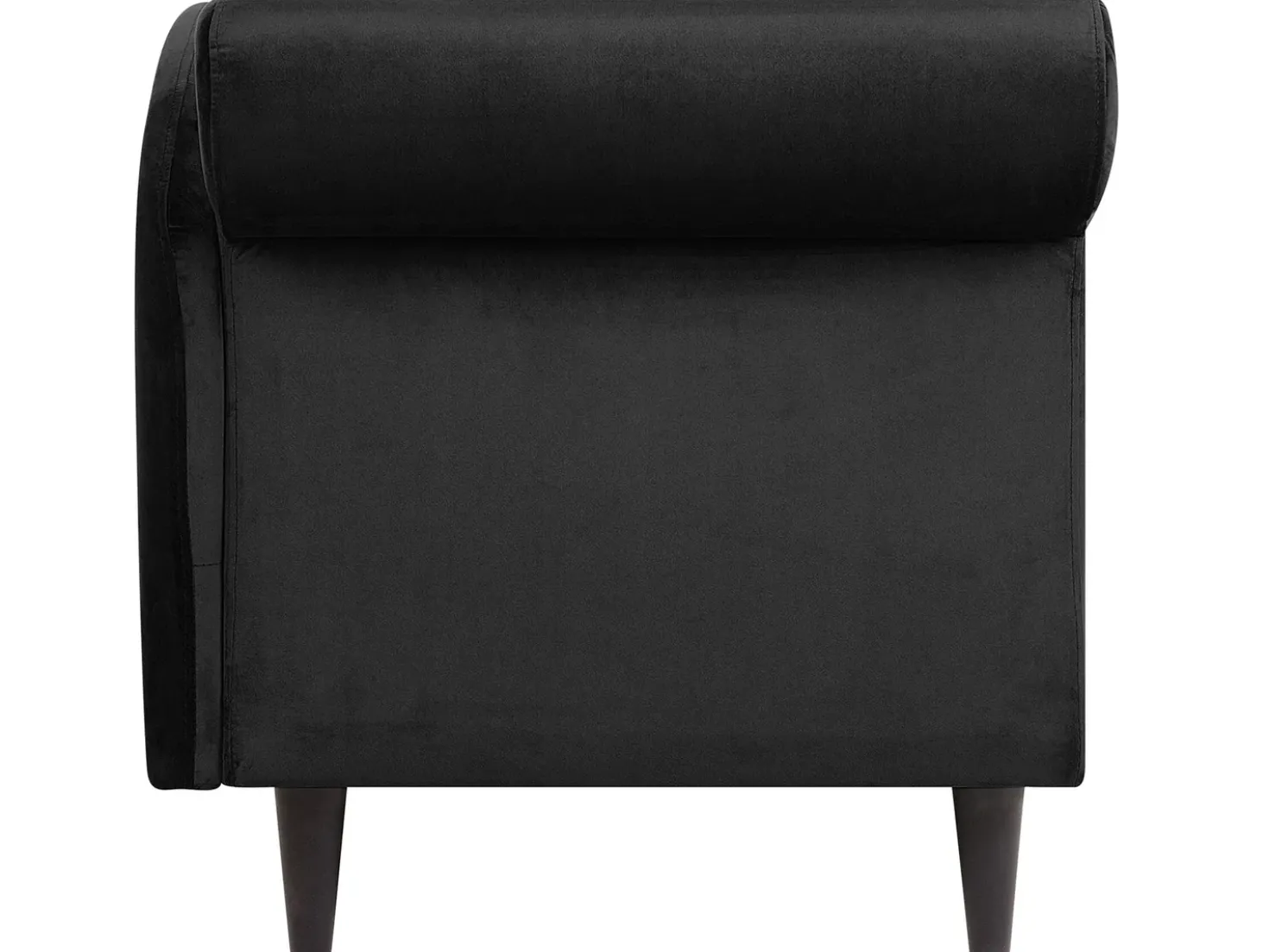 Chaise longue versione sinistra LUIRO Velluto Nero con contenitore