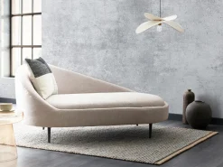 Chaise longue versione sinistra VALREAS Tessuto Tortora