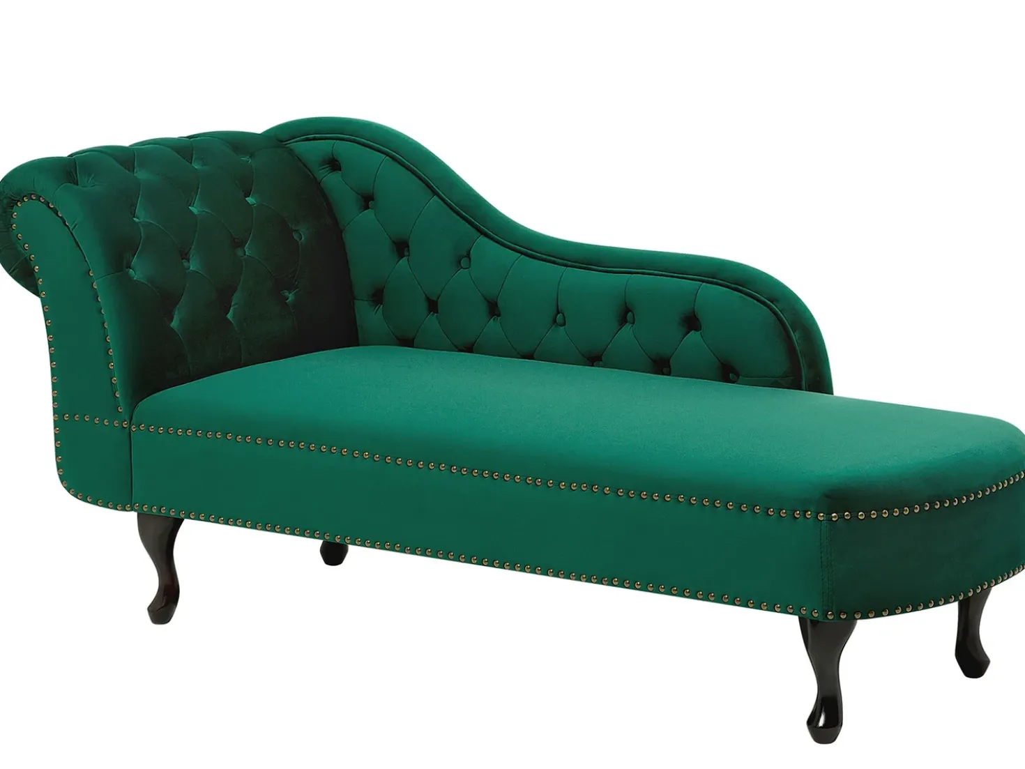 Chaise longue versione sinistra NIMES Velluto Verde scuro