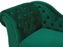 Chaise longue versione sinistra NIMES Velluto Verde scuro